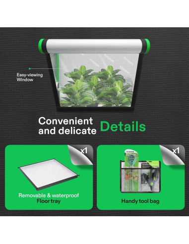 Carpa de Cultivo VIVOSUN 2-en-1 91.4x61x134.6cm Mylar