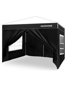 Paredes Laterales OASISHOME 10x10' para Gazebo Pop-up Negro