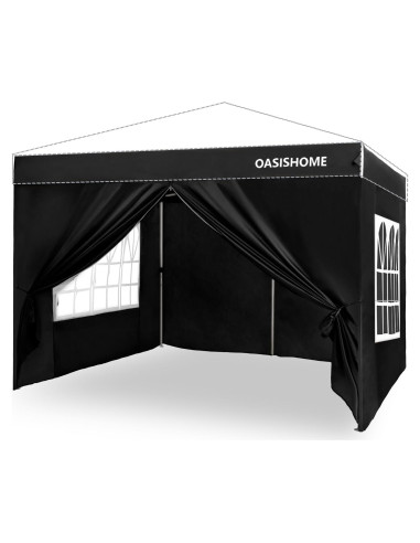 Paredes Laterales OASISHOME 10x10' para Gazebo Pop-up Negro