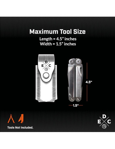 Funda de Cuero 1791 EDC para Multiherramientas hasta 11.43 cm