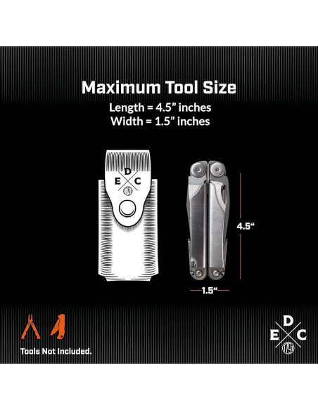 Funda de Cuero 1791 EDC para Multiherramientas hasta 11.43 cm