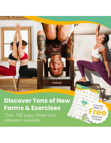 Banco de Inversión para Yoga FeetUp Entrenador Vegano 64x40cm