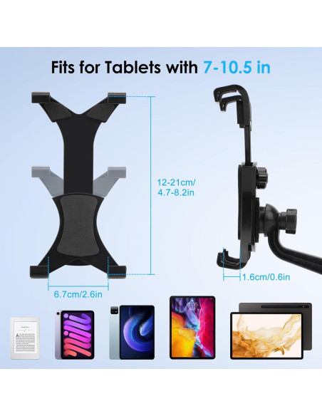 Soporte para Tableta de Coche Linkstyle 7-10.5" Ventosa