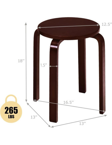 Conjunto de 4 Taburetes Apilables POWERSTONE de Madera 45.72 cm