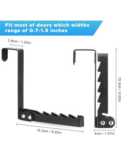 Ganchos Colgadores Sobre La Puerta FYY, Metal Negro Plegable 2