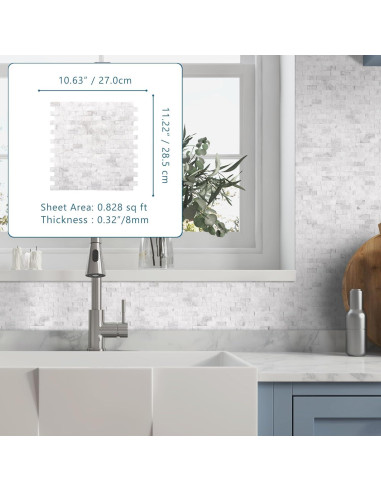 Azulejos de Mosaico Natural Autoadhesivos Sunwings 5 Hojas 0.385 m