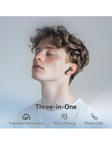 Auriculares Traductores AI ACODO Negro, Traducción 138 Idiomas