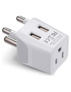 Adaptador de Viaje Ceptics Tipo M Sudáfrica con Doble USB