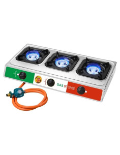 Estufa de Gas Propano Vivicreate 3 Quemadores 30000 BTU Acero Inoxidable