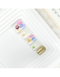 Kit de Uñas Postizas para Niños DSVANAY - 24 Piezas Brillantes 2