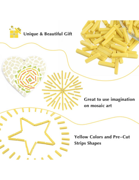 Azulejos de mosaico de vidrio amarillo Youway 150g para manualidades