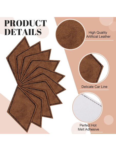 Giegxin 120 Piezas Parches Adhesivos de Cuero Sintético Rústico