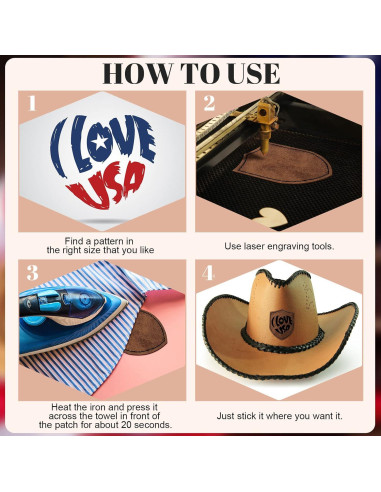 Giegxin 120 Piezas Parches Adhesivos de Cuero Sintético Rústico