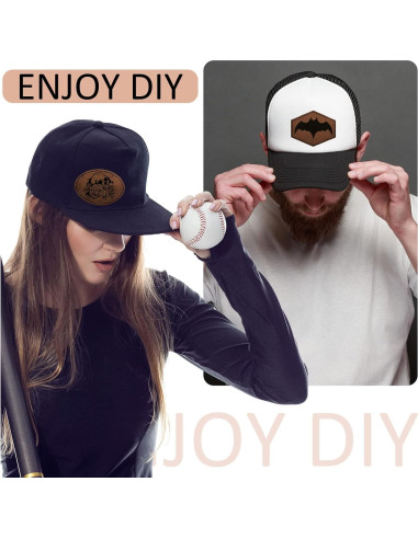 Giegxin 120 Piezas Parches Adhesivos de Cuero Sintético Rústico