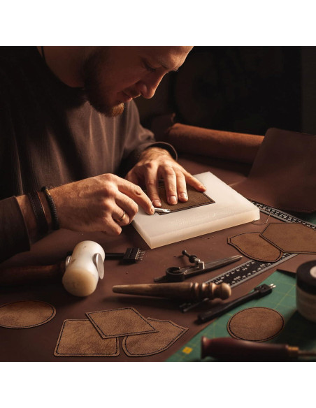 Giegxin 120 Piezas Parches Adhesivos de Cuero Sintético Rústico