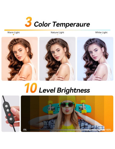 Luz de Anillo TODI 30 cm con Trípode Ajustable 160 cm