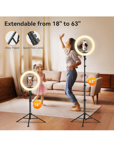 Luz de Anillo TODI 30 cm con Trípode Ajustable 160 cm