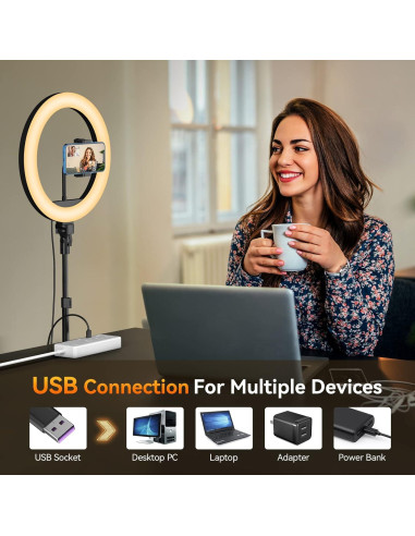 Luz de Anillo TODI 30 cm con Trípode Ajustable 160 cm