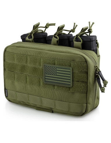 Bolsa Administrativa Táctica WYNEX Molle Verde Militar 23.5x16cm