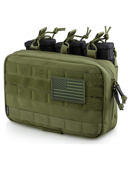 Bolsa Administrativa Táctica WYNEX Molle Verde Militar 23.5x16cm
