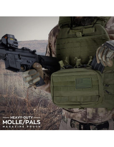 Bolsa Administrativa Táctica WYNEX Molle Verde Militar 23.5x16cm 2