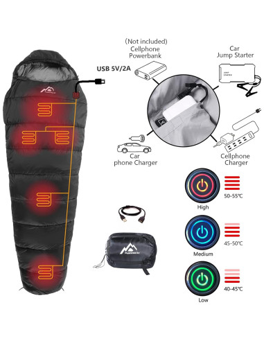 Saco de Dormir Calefaccionado Mantuole 230x90cm 5 Almohadillas