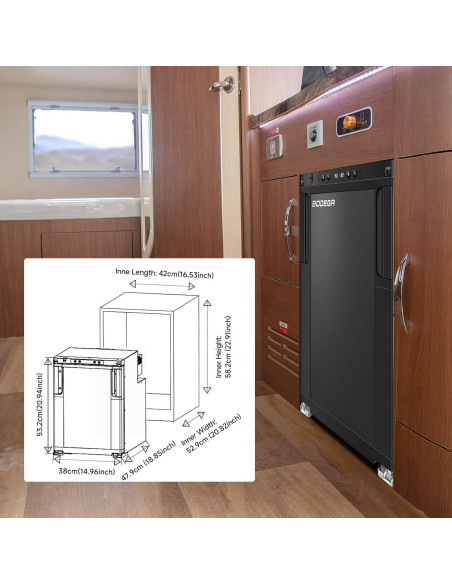 Refrigerador Congelador BODEGA 45L 12V para RV y Camping