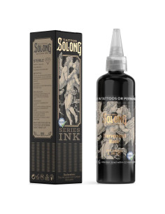 Tinta para Tatuajes Solong 200ml Negra Profesional Concentrada