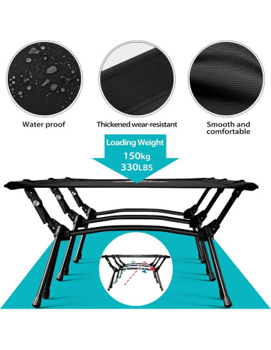Cama de Camping Ajustable SNSUTY XL 150 kg Plegable 2.7 kg