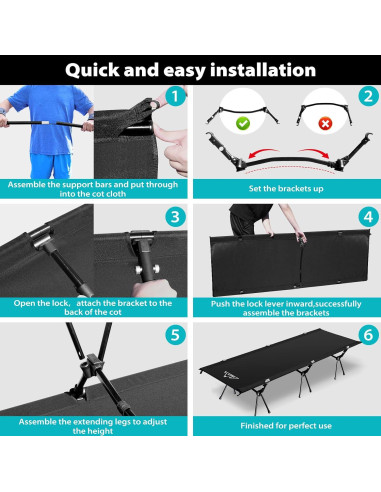 Cama de Camping Ajustable SNSUTY XL 150 kg Plegable 2.7 kg