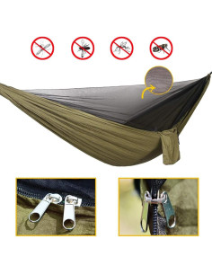 Juego de Hamacas de Camping YCD con Toldo y Red Antiinsectos 2