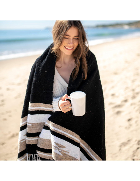 Manta Mexicana Laguna Beach Textile Co Negra 178x122 cm