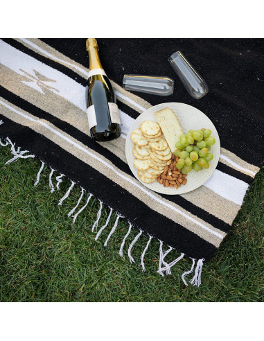 Manta Mexicana Laguna Beach Textile Co Negra 178x122 cm