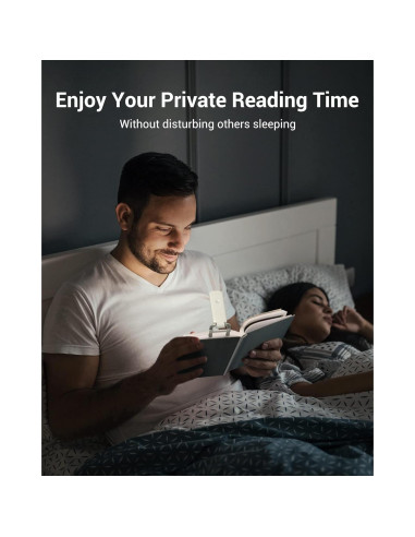 Luz de Lectura DEWENWILS Recargable USB con Clip 2 Niveles