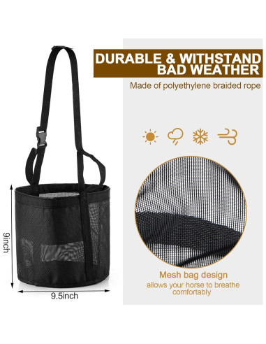 Bolsa de Alimentación para Caballos Sumind - 2 Pcs Malla Resistente