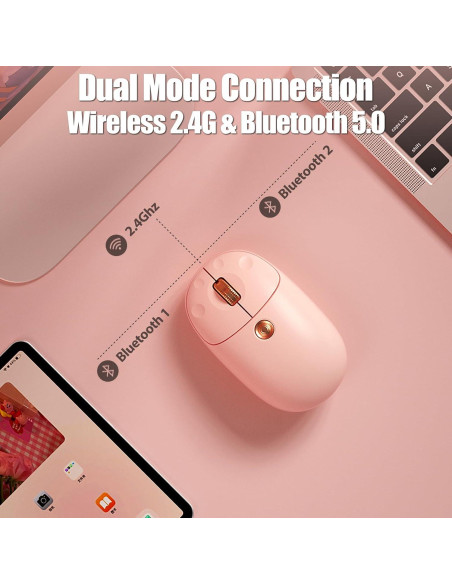 Ratón Inalámbrico TISHLED Patita de Gato Kawaii 2.4GHz/Bluetooth