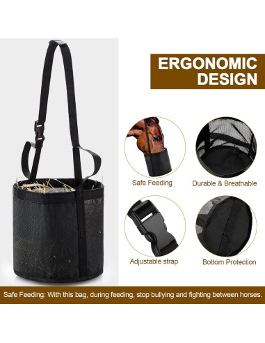 Bolsa de Alimentación para Caballos Sumind - 2 Pcs Malla Resistente