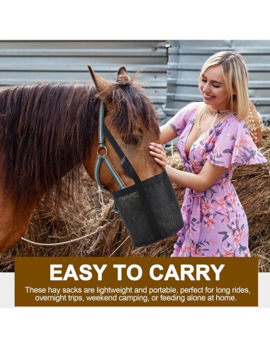 Bolsa de Alimentación para Caballos Sumind - 2 Pcs Malla Resistente