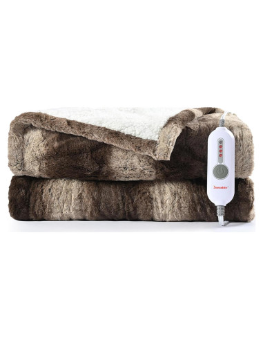 Manta Térmica Eléctrica Sunable 127x152 cm Chocolate Sherpa
