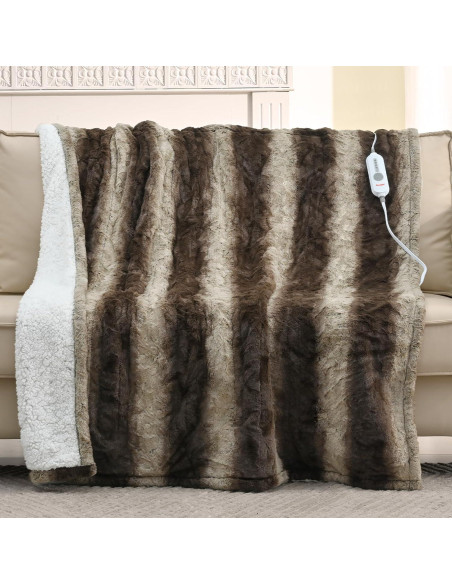 Manta Térmica Eléctrica Sunable 127x152 cm Chocolate Sherpa