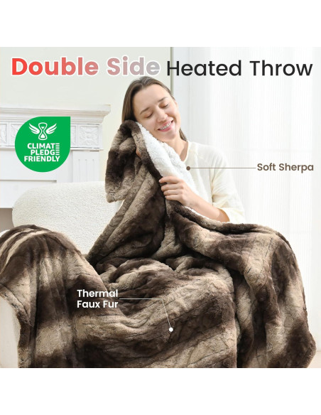 Manta Térmica Eléctrica Sunable 127x152 cm Chocolate Sherpa