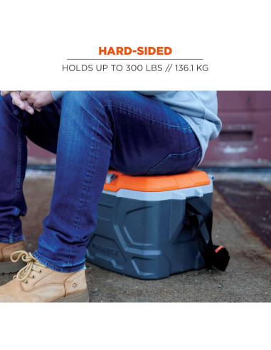 Cooler Duro Ergodyne Chill-Its 5170 16.1L Aislado Naranja