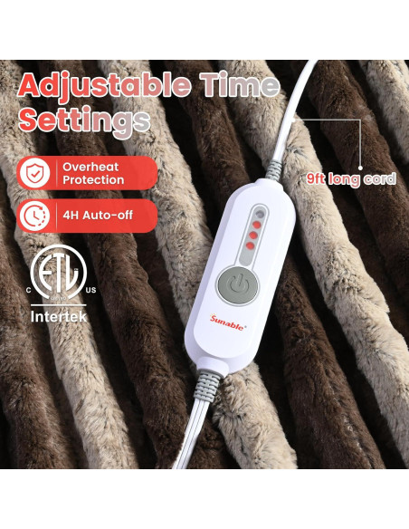 Manta Térmica Eléctrica Sunable 127x152 cm Chocolate Sherpa