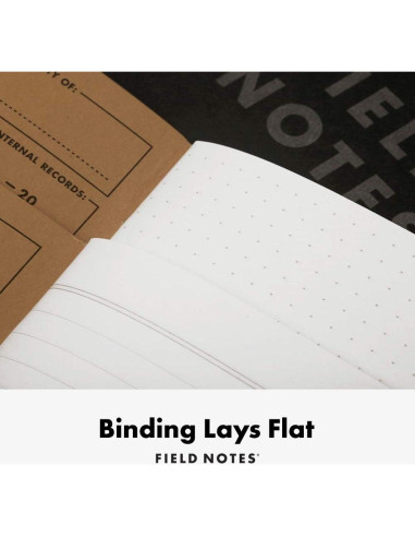 Cuadernos de Memoria Field Notes Pitch Black - 3 Pack, Papel de Puntos