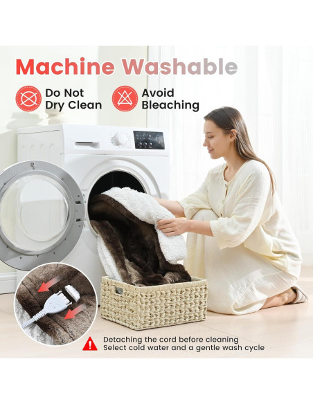 Manta Térmica Eléctrica Sunable 127x152 cm Chocolate Sherpa