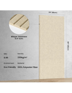 Paquete de 5 Paneles Acústicos Camello 48x24 cm Aislantes Sonido 2