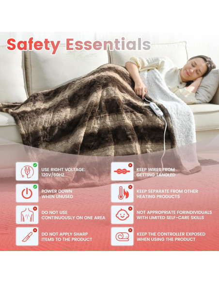 Manta Térmica Eléctrica Sunable 127x152 cm Chocolate Sherpa