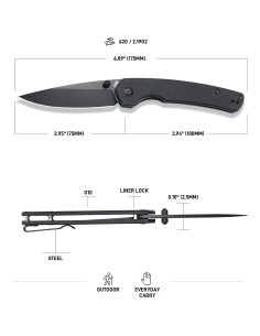 Cuchillo Plegable CJRB Kain 7.49 cm Acero AR-RPM9 Mango G10 2