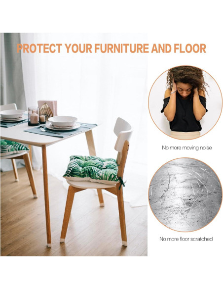 16 Protectores de Patas de Silla Silicona Transparente Antideslizantes