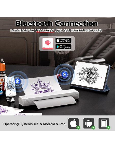 Impresora de Plantillas de Tatuaje Bluetooth Zoolion M08F